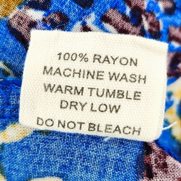 Lili Sport Shorts Size 3X Womens Blue Seaweed Graphic Print Rayon Drawstring - Picture 10 of 10